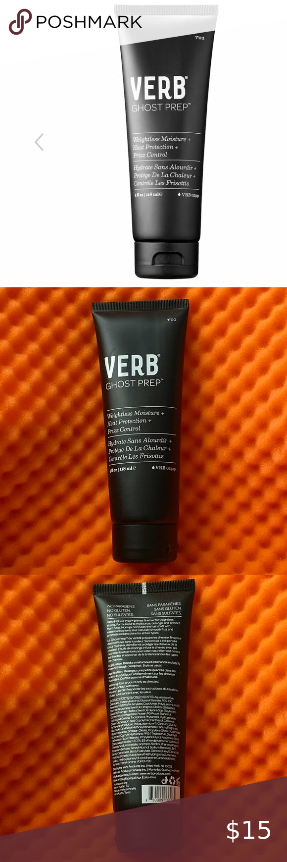 Verb Ghost Prep Heat Protectant Fresh Fragrances Moringa Oil Heat 