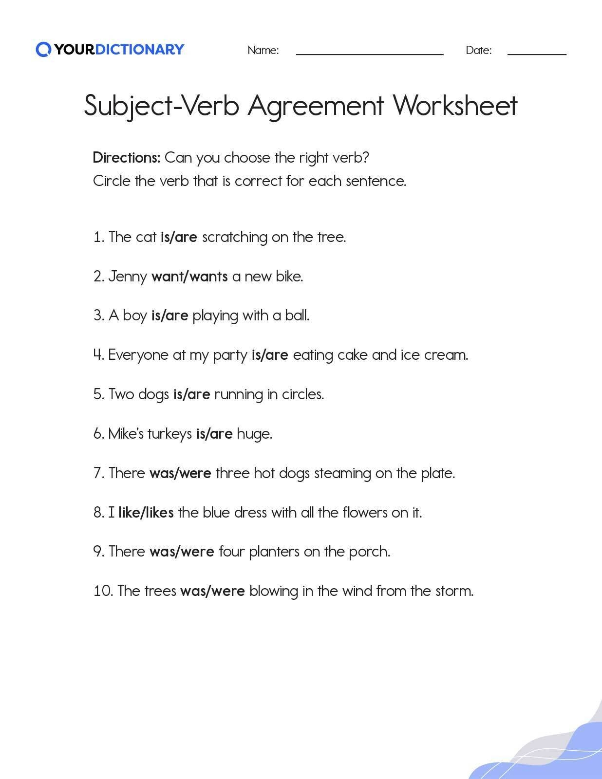 agreement of verb
