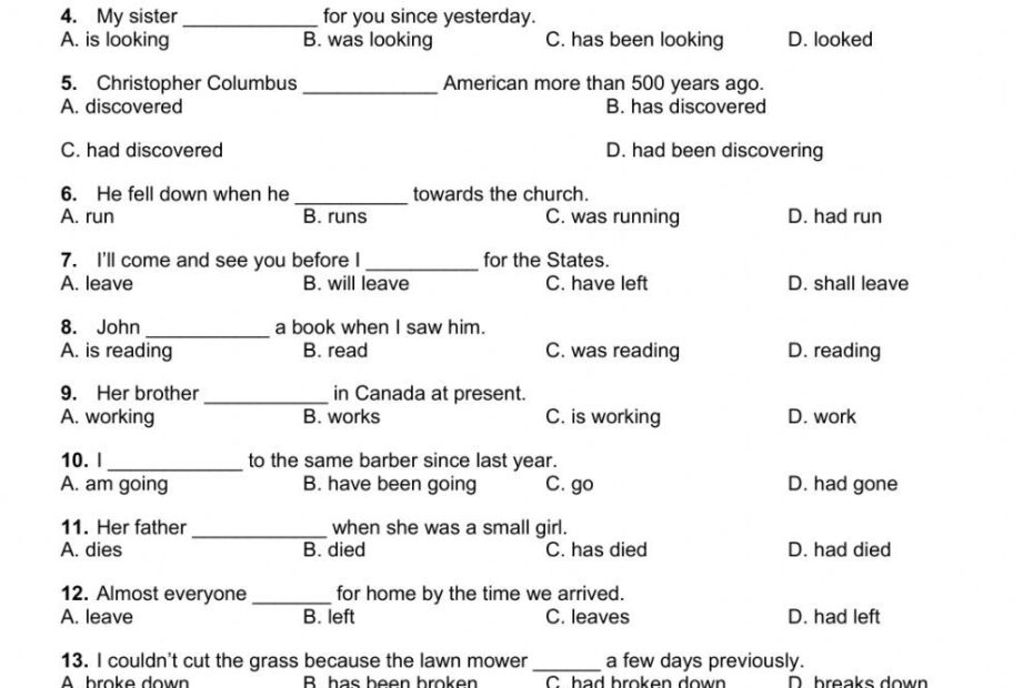 Verb Tense Interactive Activity Grade 11 12