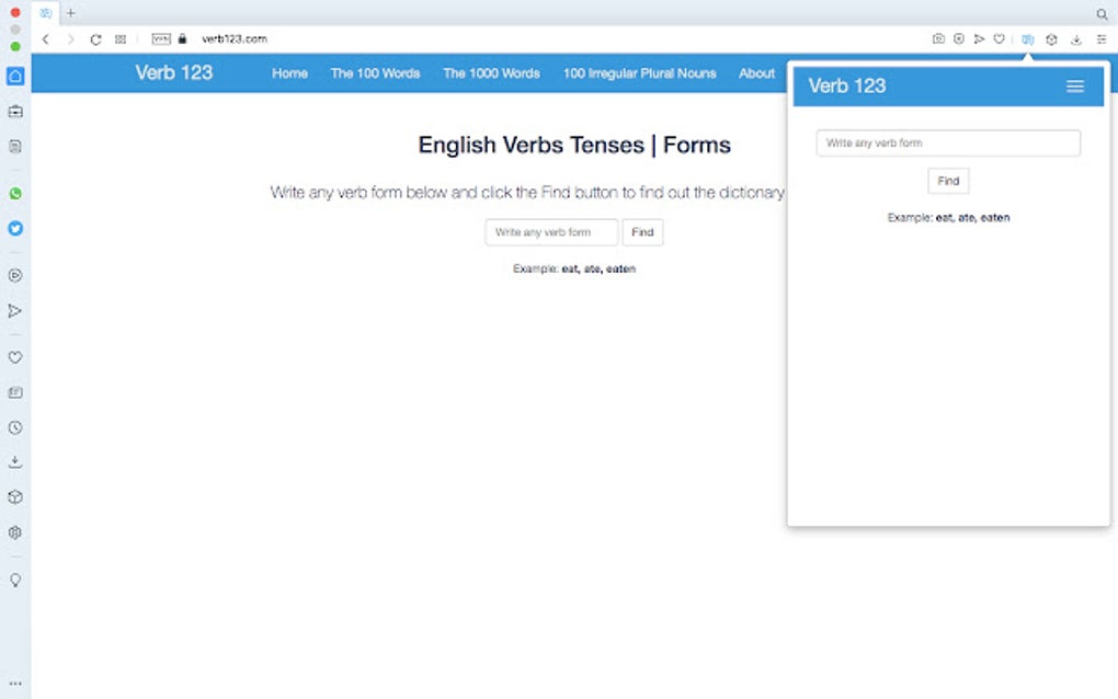 Verb123 English Verbs Tenses For Google Chrome Extension Download