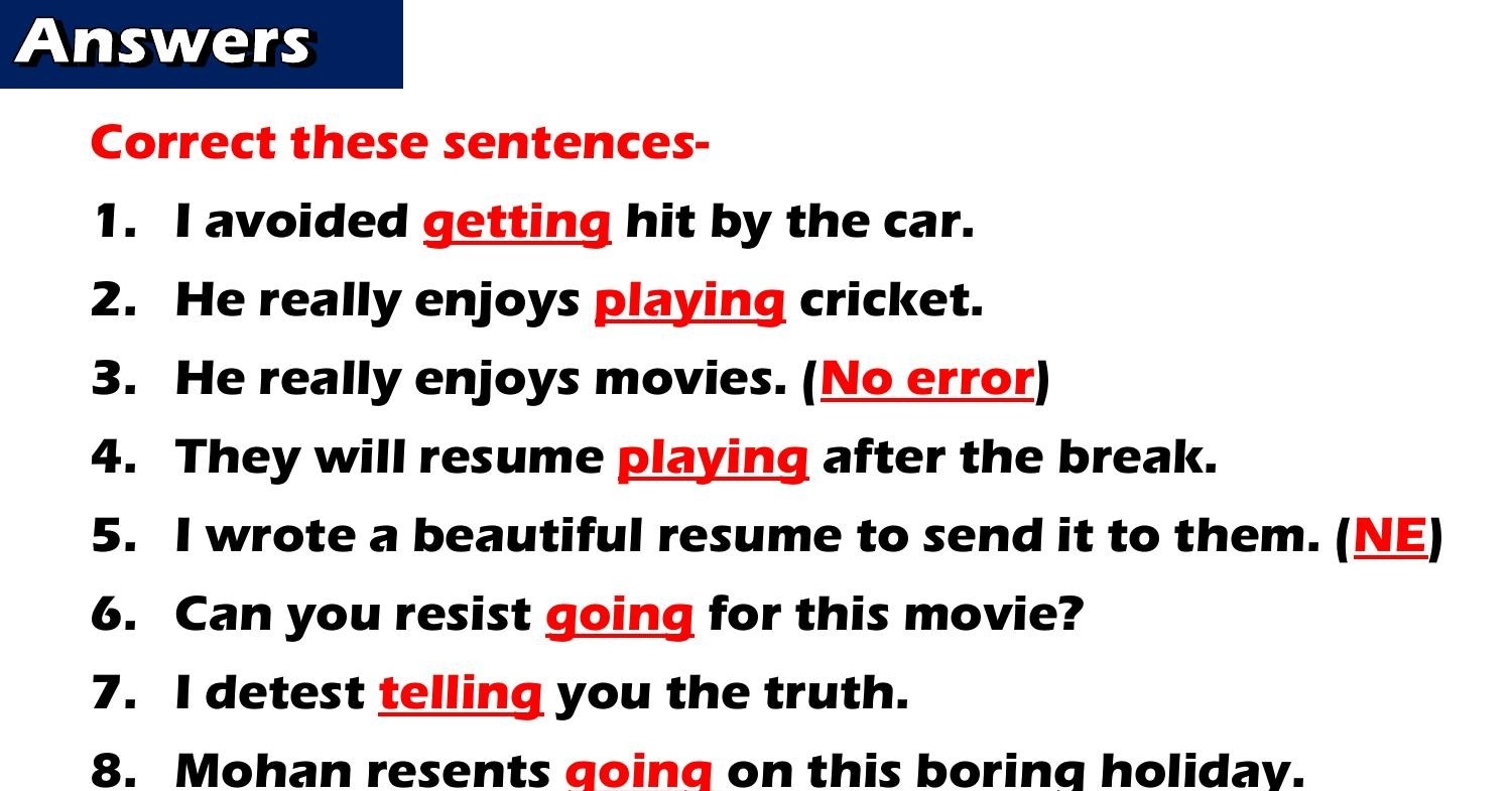 Verbs Gerund Quiz Answers pdf DocDroid