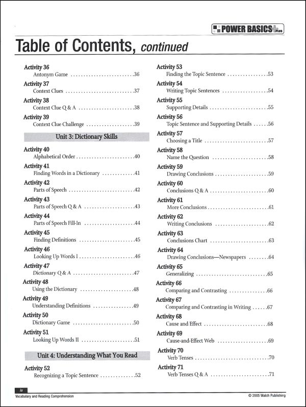 reading comprehension vocabulary