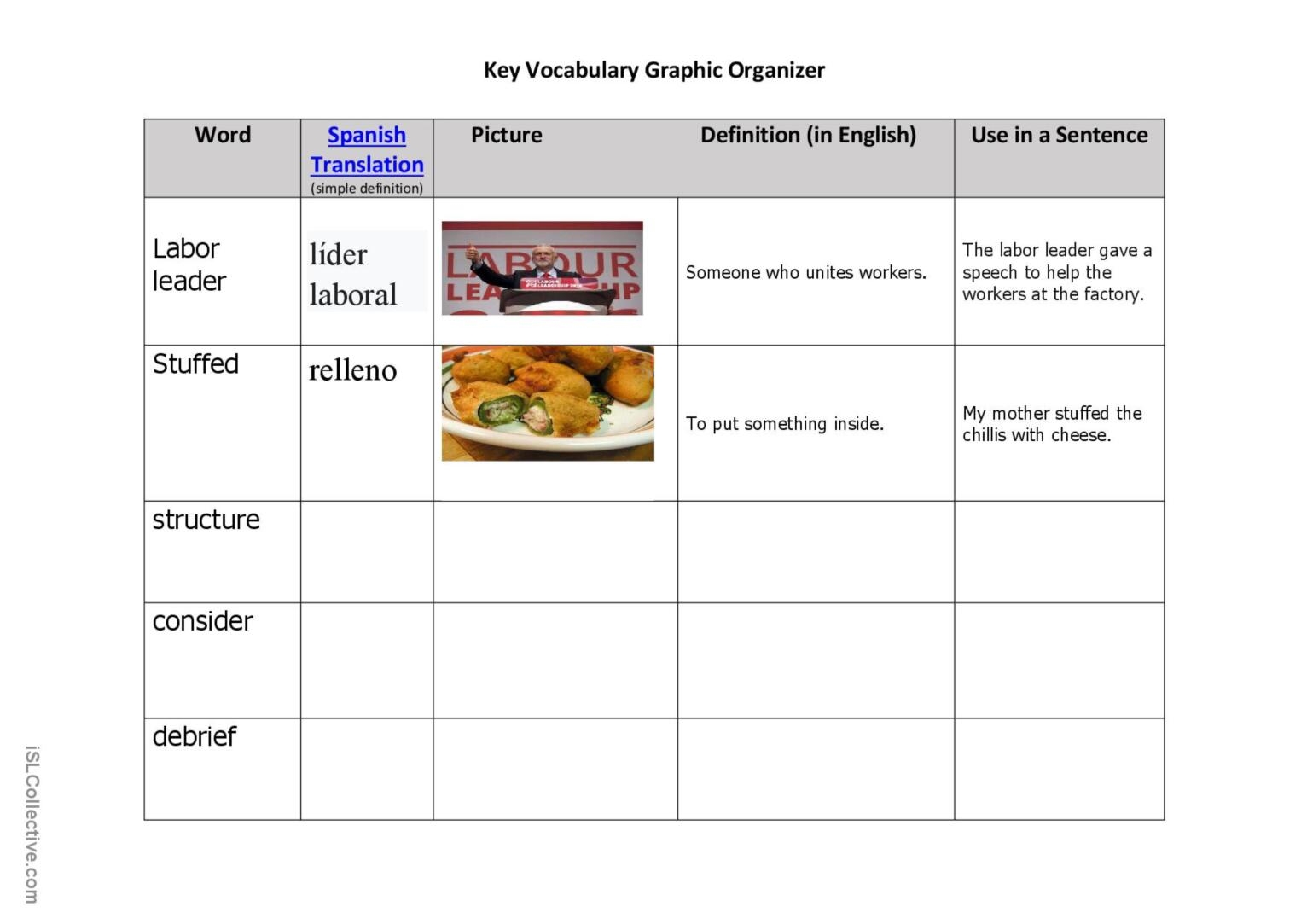Vocabulary Builder General Vocabular English ESL Worksheets Pdf Doc