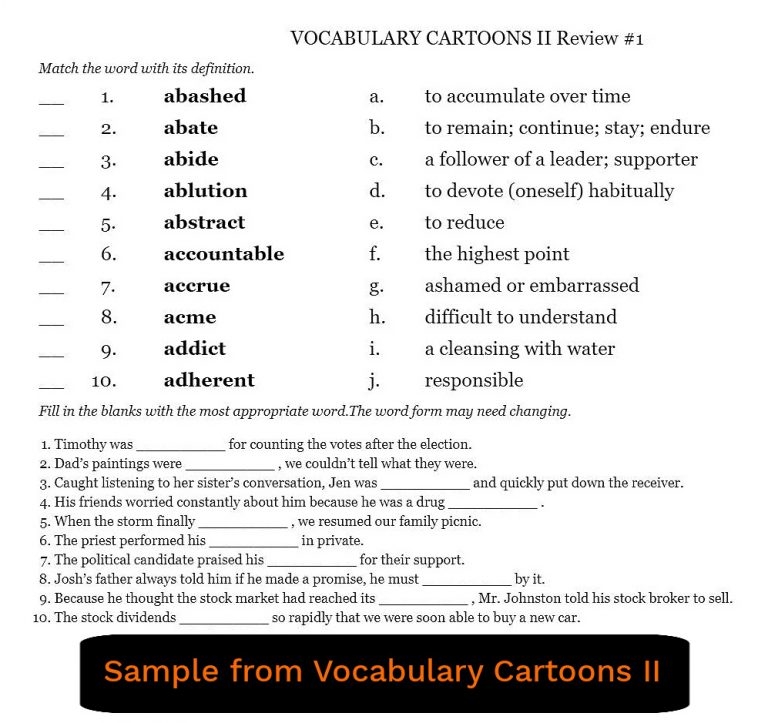 vocabulary cartoons