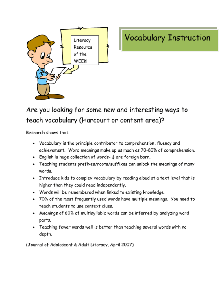 vocabulary instruction vocabulary instruction