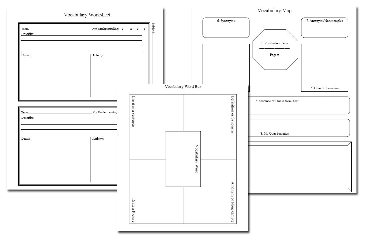 Vocabulary Notebook Pages Free DIY Homeschooler