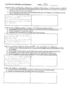 Vocabulary Sadlier Unit 6 By Amanda Halsey Teachers Pay Teachers