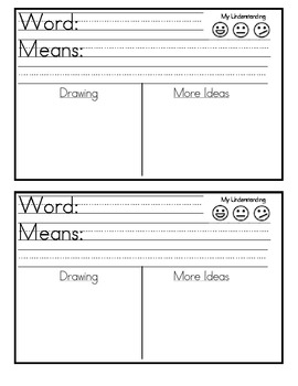 Vocabulary Sheet For Little Ones By Brooke Shannon TpT