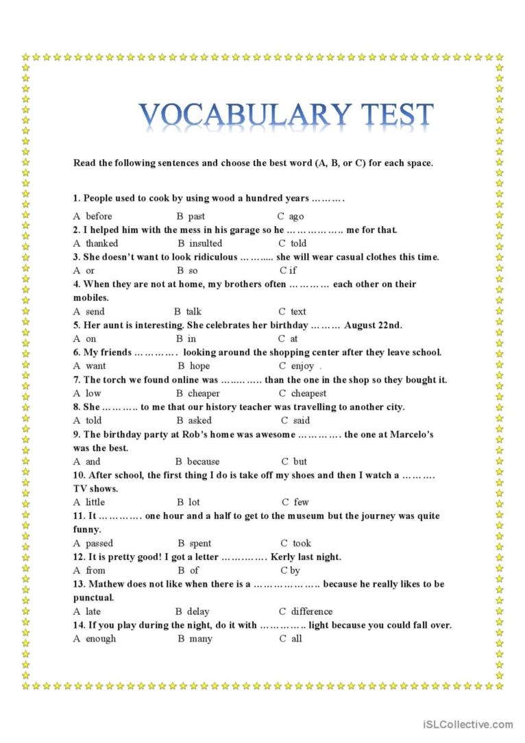 Vocabulary Test