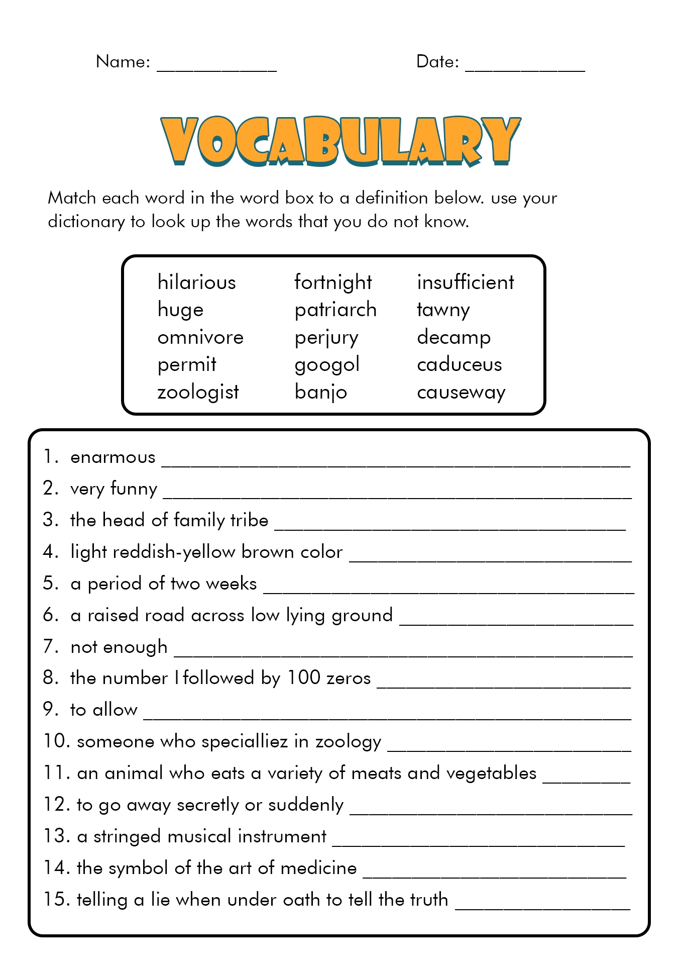 Vocabulary Test