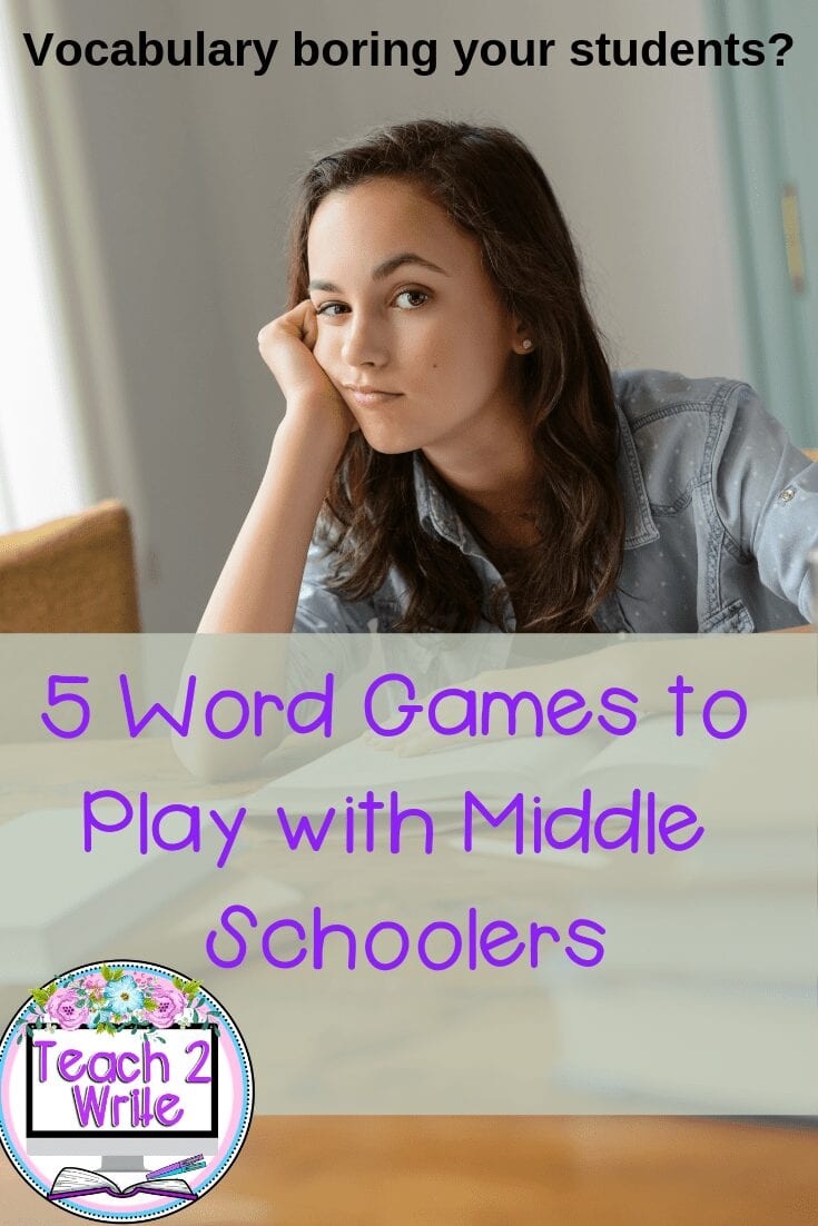 Vocabulary Word Games To Play With Middle Schoolers Www teach2write