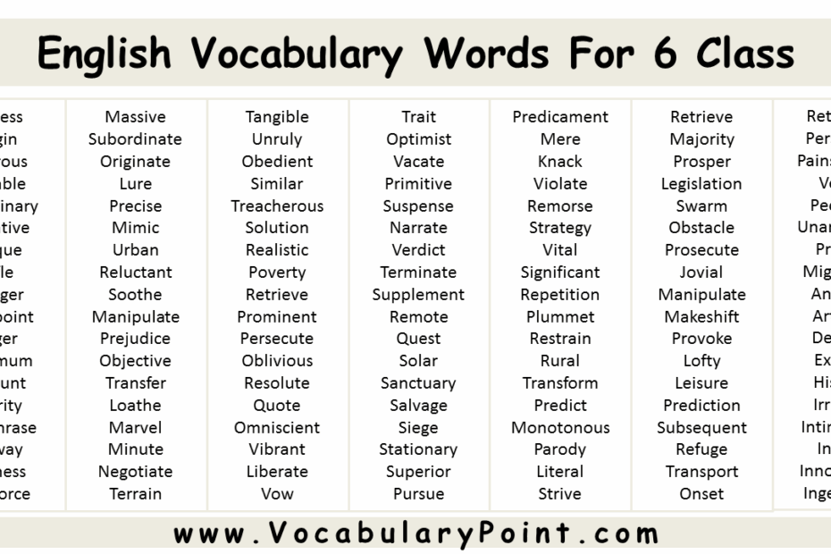 Vocabulary Words Class 6 Archives Vocabulary Point