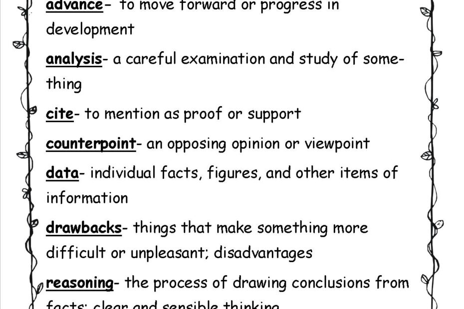Vocabulary Words Every 12 Graders Should Know