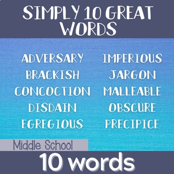 Vocabulary Words Middle Schoolers Should Know By 2 Lifelong Teachers LLC