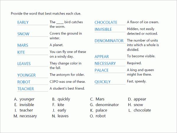 Vocabulary Worksheet Maker And Activity Generator Worksheets Library
