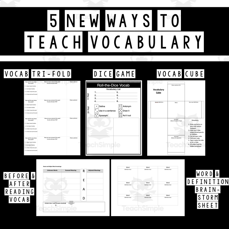 Vocabulary Worksheets By Teach Simple