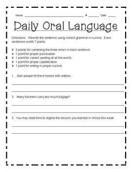 Vocabulary Workshop Grade 4 Daily Oral Language By Create Share Teach