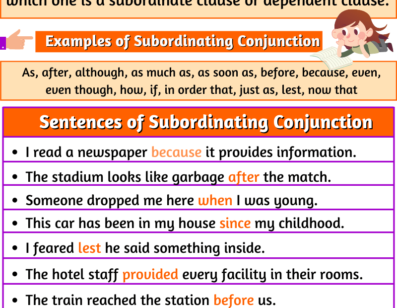 What Is A Subordinating Conjunction Examples And Sentences