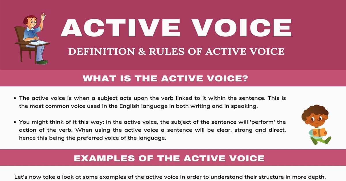 What Is Active Voice Rules And Examples Of Active Voice 7ESL