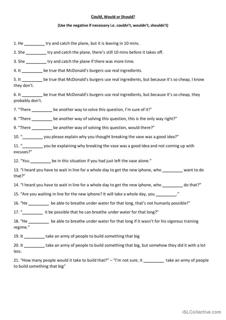 Worksheet Modal Verbs PDF Grammar Syntax 51 OFF