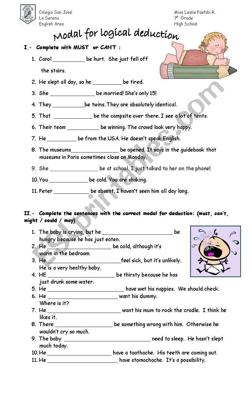 modals worksheet with answers