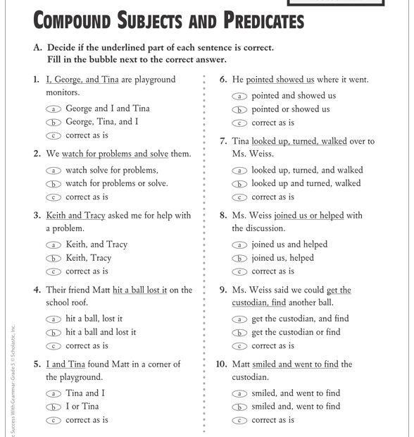 Worksheet On Subjects And Predicates Worksheet24
