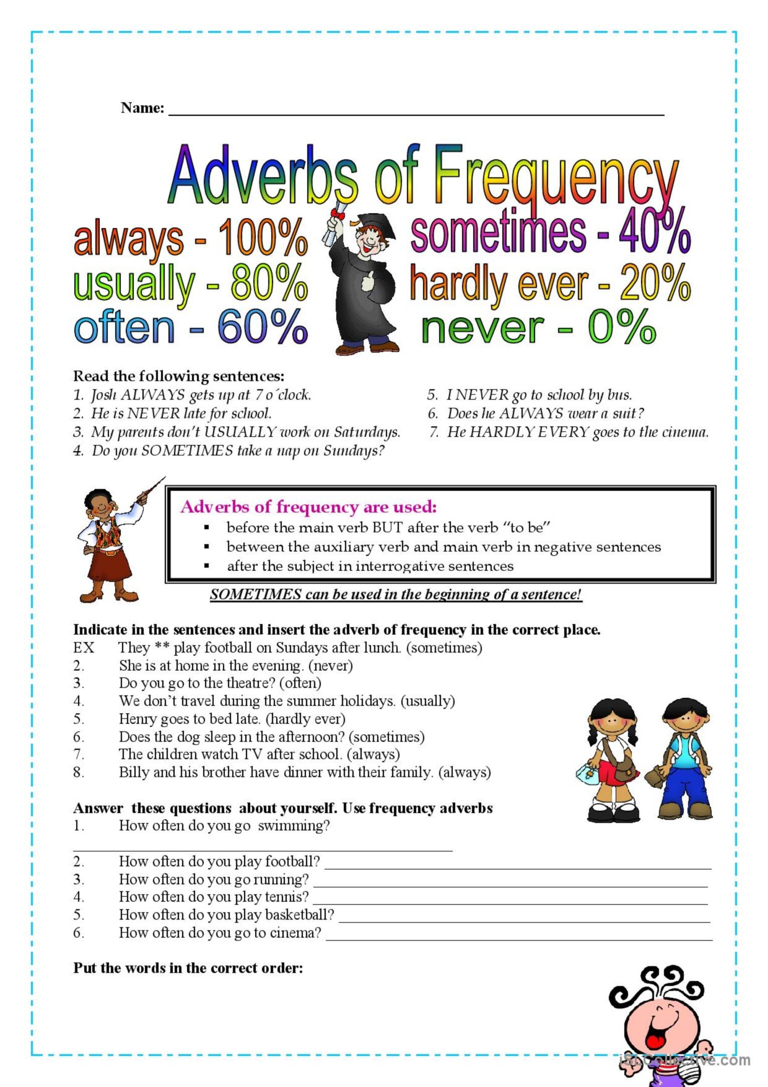 Worksheets Adverbs Of Frequency Jethro Jeff