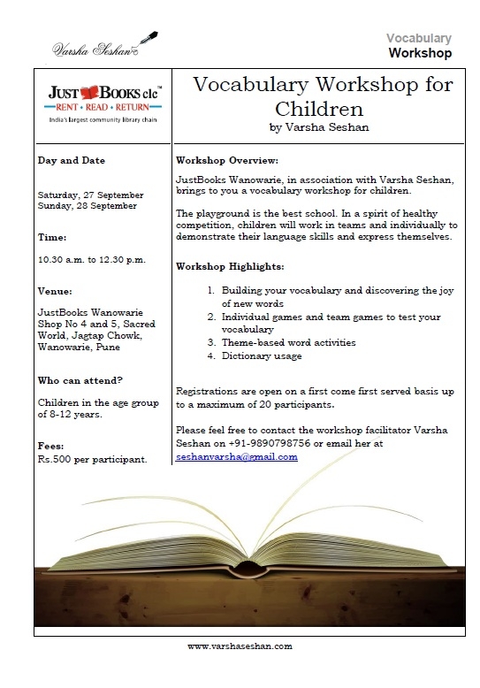 Workshop This Weekend Varsha Seshan 39 s Official Website