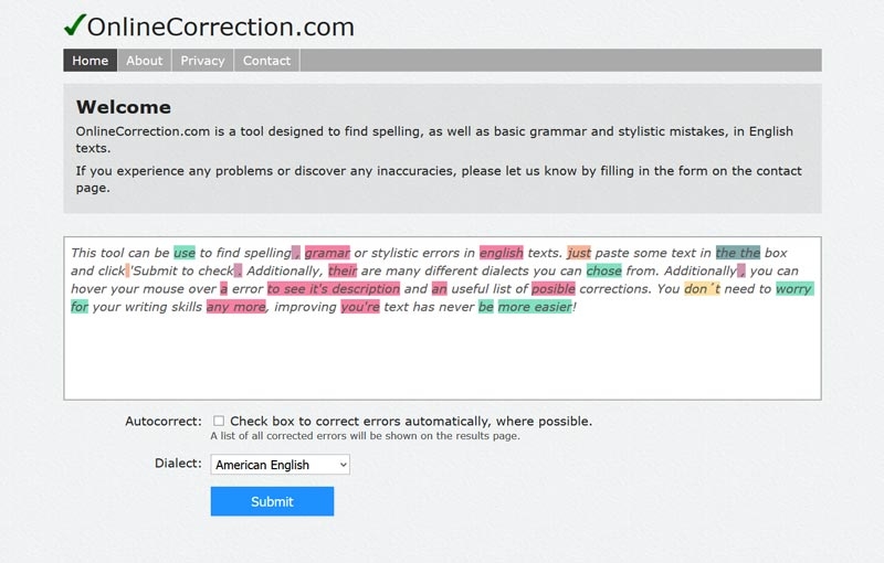 Write Esse Website To Check Grammar And Punctuation