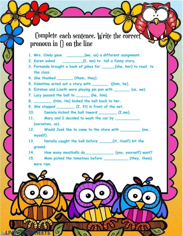 Write Pronouns Interactive Worksheet