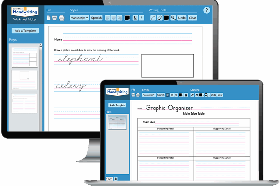 ZB Worksheet Maker Zaner Bloser Handwriting Worksheets Library
