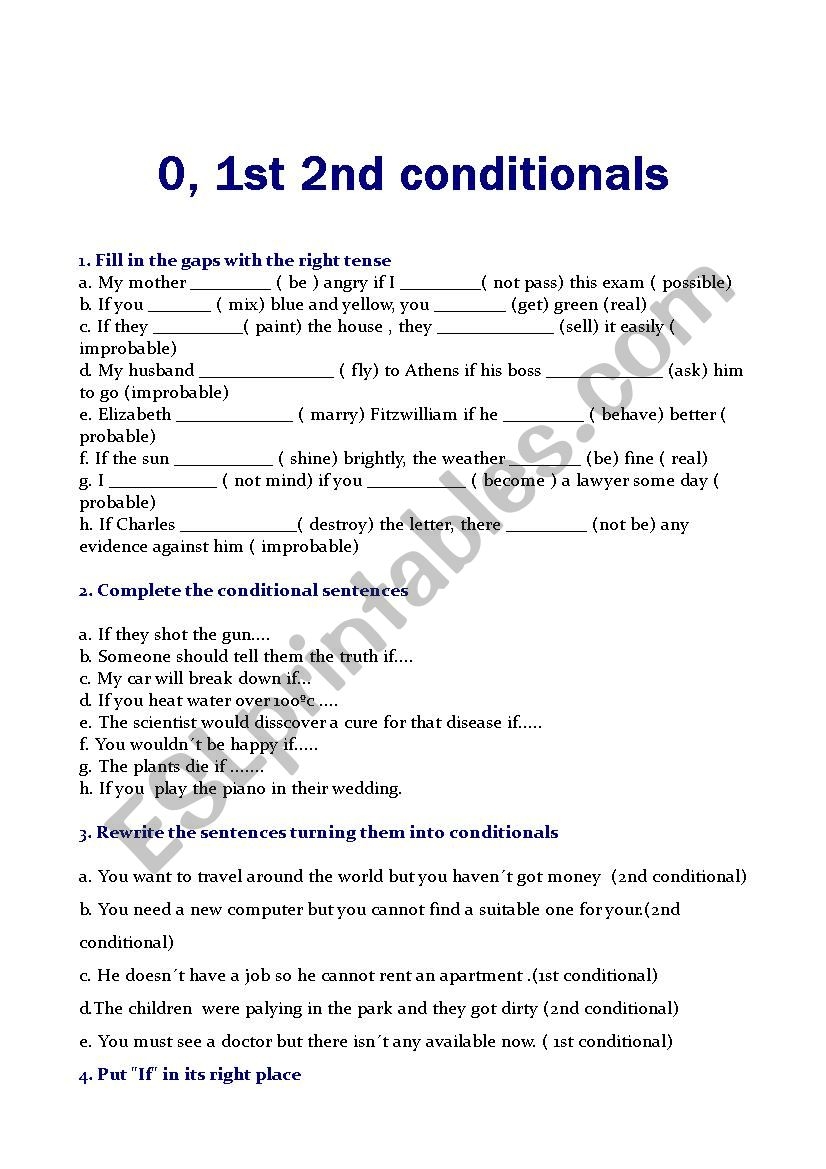2nd conditional exercises PDF