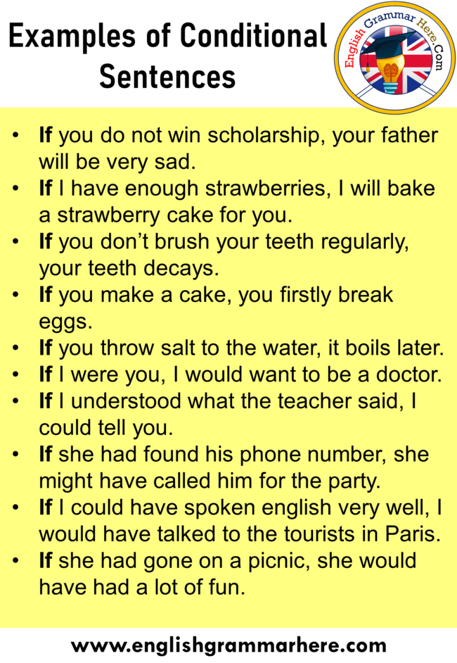 10 examples of conditional sentences