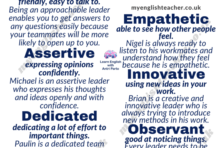 24 Adjectives To Describe A Leader My Lingua Academy