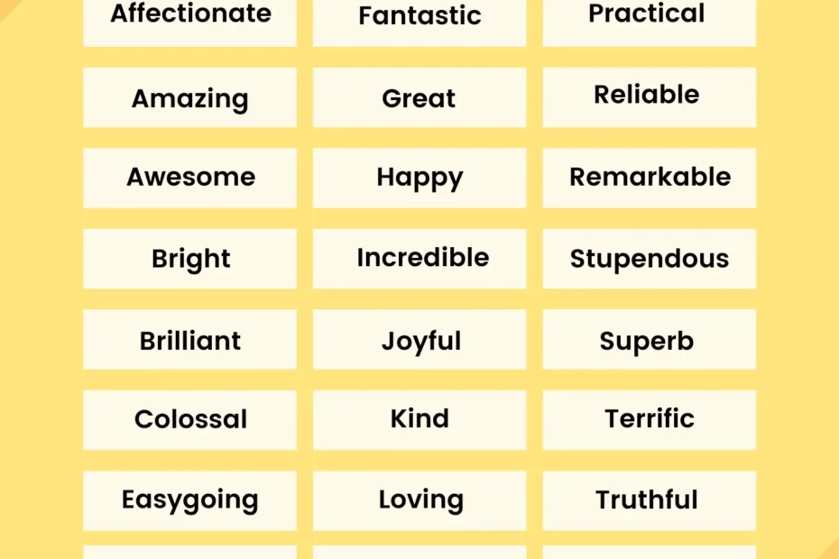 Adjective Words To Describe Your Experience EnglishBix