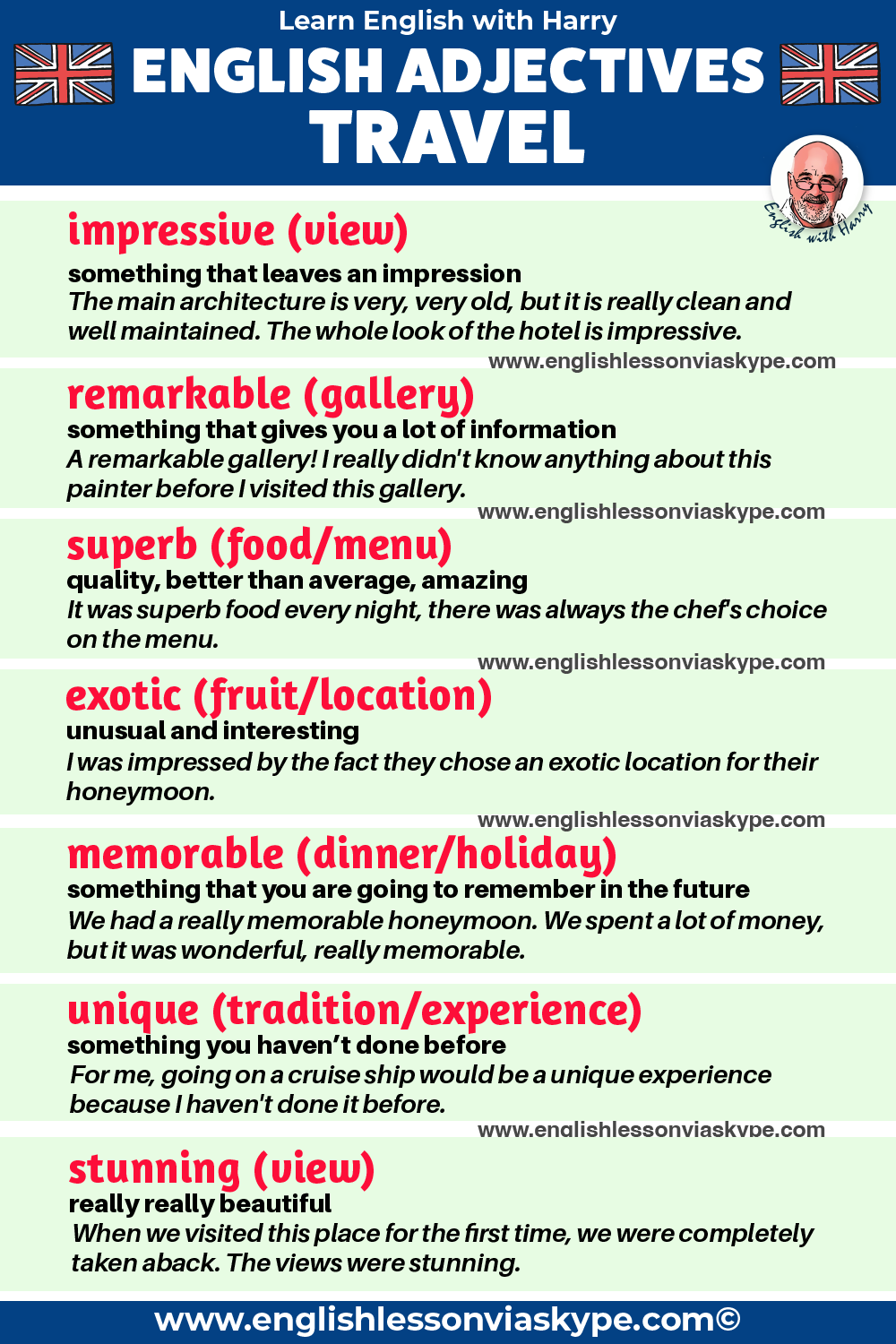 Advanced Adjectives To Describe Travel Experiences And Vacation